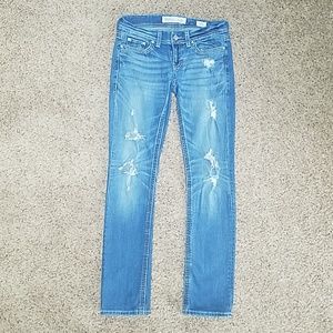 BKE Stella Straight Distressed Jeans - size 28L